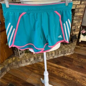 Adidas Women's Teal and Pink Running Shorts